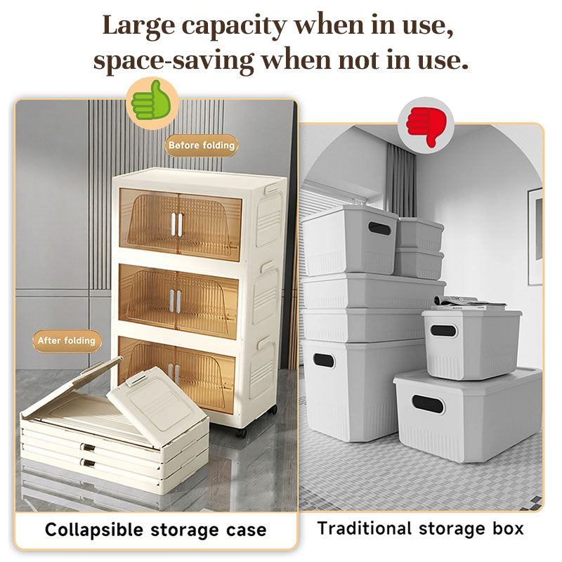 SALE — Folding Storage Cabinet with Wheels, 3/4 Tier Stackable Wardrobe Closet Organizer