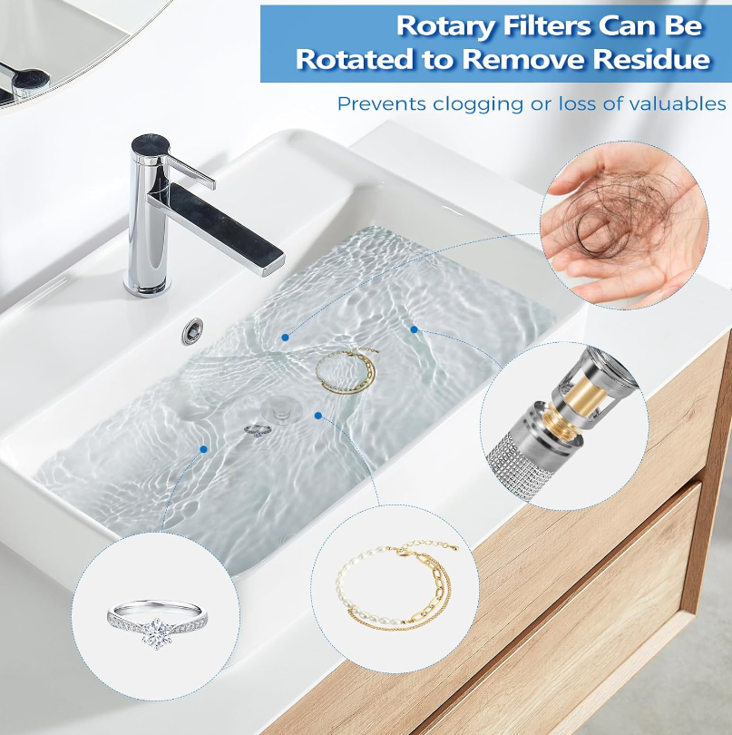 Pop-Up Sink Stopper & Hair Catcher