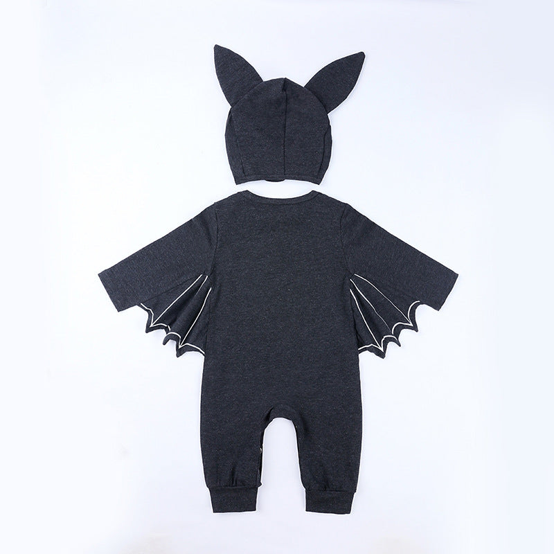 Baby Clothes Infant Bodysuit Autumn Baby INS Romper Kids Halloween Costume Bat Hooded Onesie