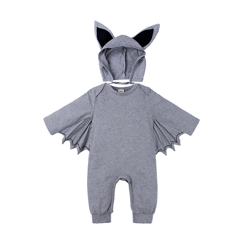 Baby Clothes Infant Bodysuit Autumn Baby INS Romper Kids Halloween Costume Bat Hooded Onesie