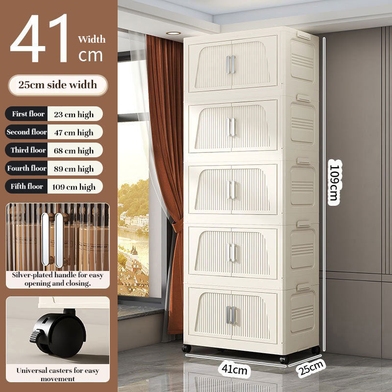 SALE — Folding Storage Cabinet with Wheels, 3/4 Tier Stackable Wardrobe Closet Organizer