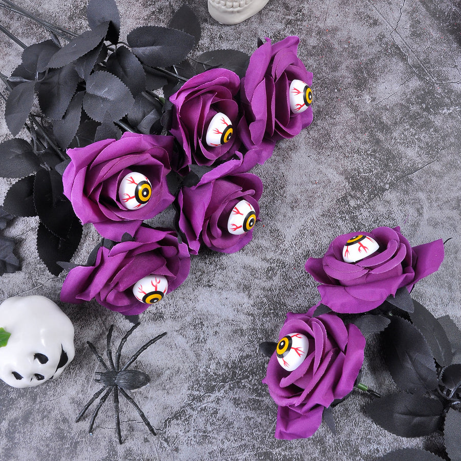 Popular artificial bloody rose bouquet with eyeball, fake rose for Halloween party and home decoration