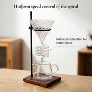 Spiral Cooling Pour-Over Coffee Filter Holder, Ins-Style Americano Dripper Stand with Spiral Chilling Design