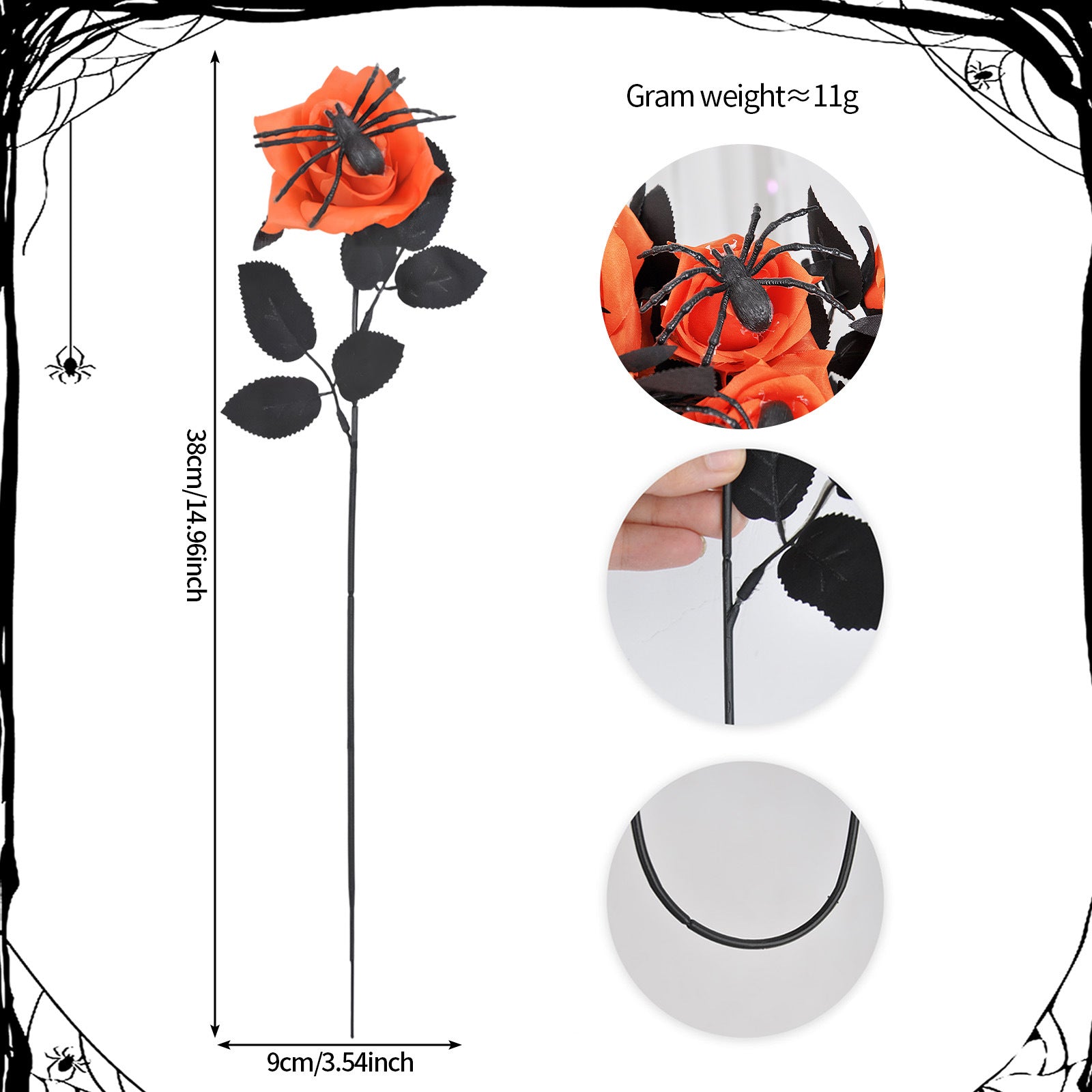 Popular artificial bloody rose bouquet with eyeball, fake rose for Halloween party and home decoration