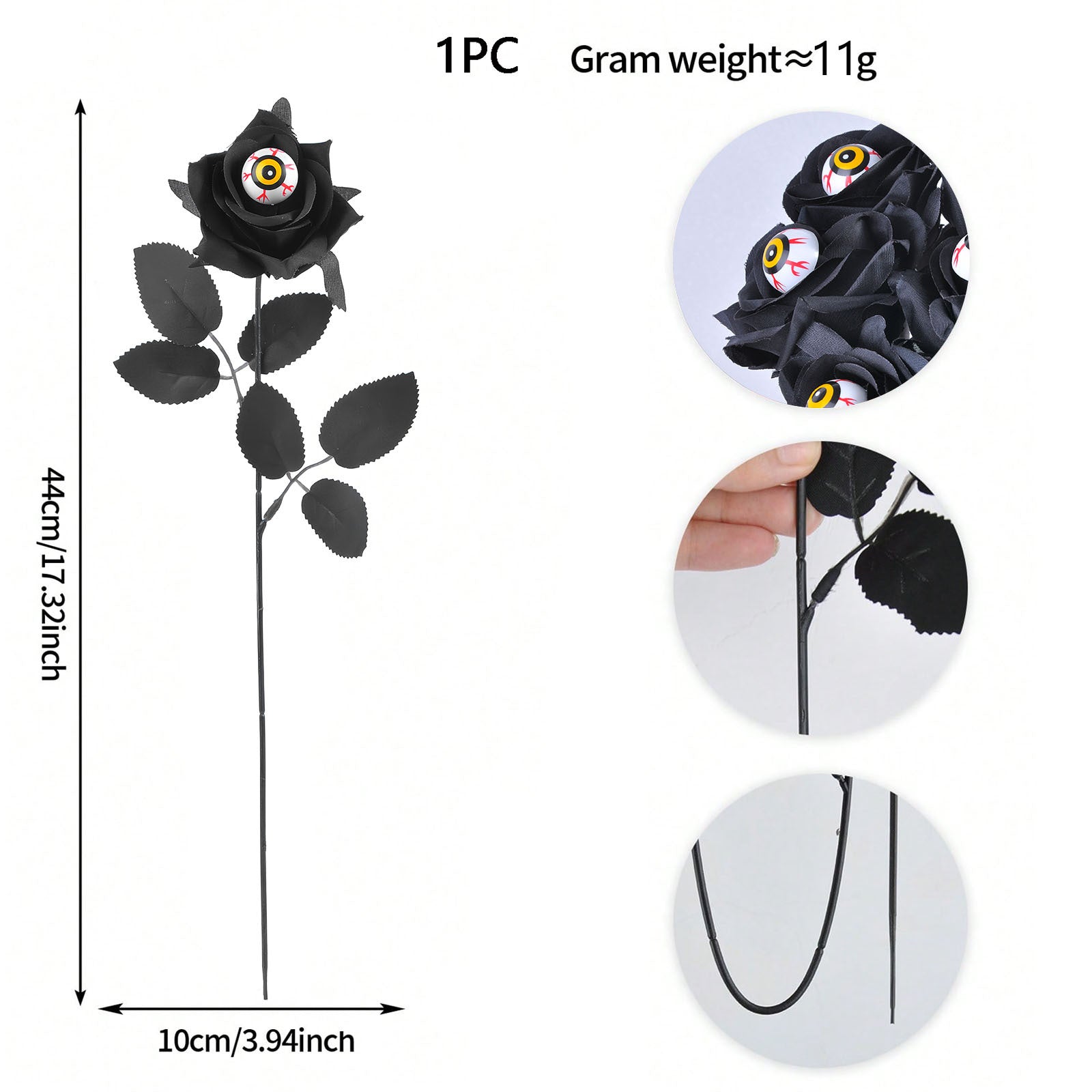 Popular artificial bloody rose bouquet with eyeball, fake rose for Halloween party and home decoration