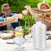 2-in-1 Portable Folding Ice Ball Maker Bottle, Silicone Freezer Ice Mold & Water Bottle for Cocktails, Travel, Gym
