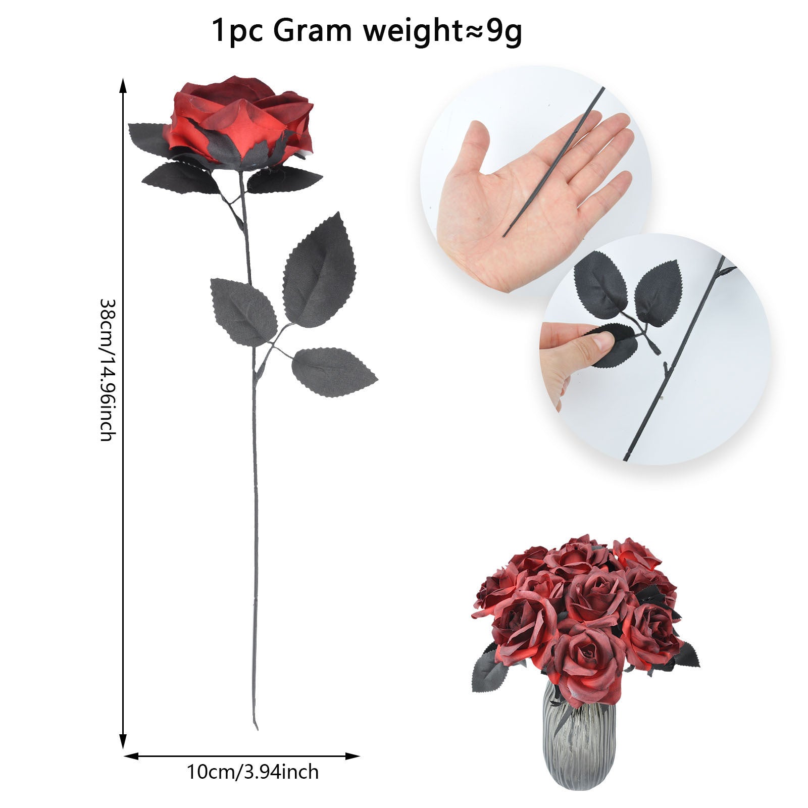 Popular artificial bloody rose bouquet with eyeball, fake rose for Halloween party and home decoration