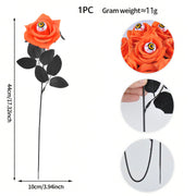 Popular artificial bloody rose bouquet with eyeball, fake rose for Halloween party and home decoration