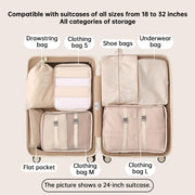 7Pcs Travel Packing Cubes, Luggage Organizer Set with Shoe Bag for Clothes Storage