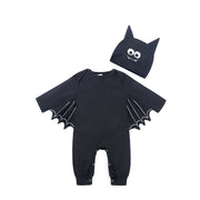 Baby Clothes Infant Bodysuit Autumn Baby INS Romper Kids Halloween Costume Bat Hooded Onesie