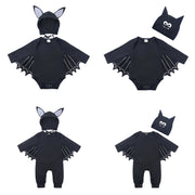 Baby Clothes Infant Bodysuit Autumn Baby INS Romper Kids Halloween Costume Bat Hooded Onesie