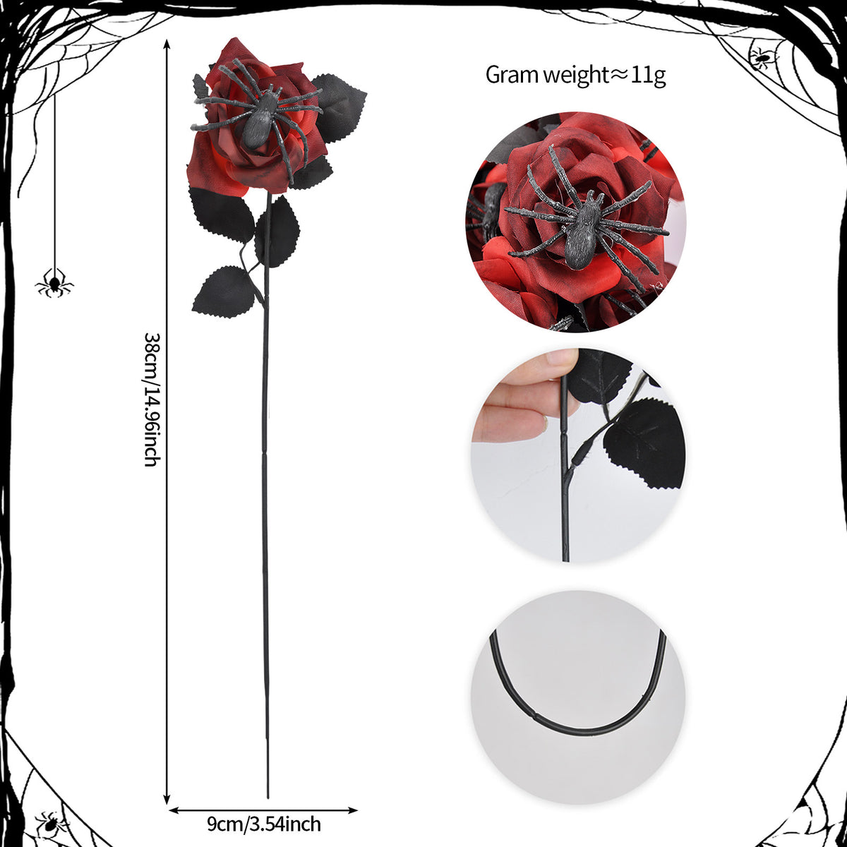 Popular artificial bloody rose bouquet with eyeball, fake rose for Halloween party and home decoration