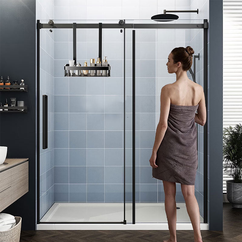Hanging Bathroom Organizer for Glass Doors, 2-Tier Over-the-Door Storage Shelf, No Drill, Rust-Resistant Toiletries Rack