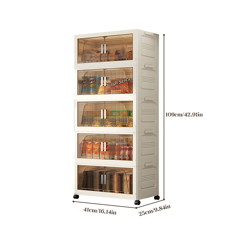 SALE — Folding Storage Cabinet with Wheels, 3/4 Tier Stackable Wardrobe Closet Organizer