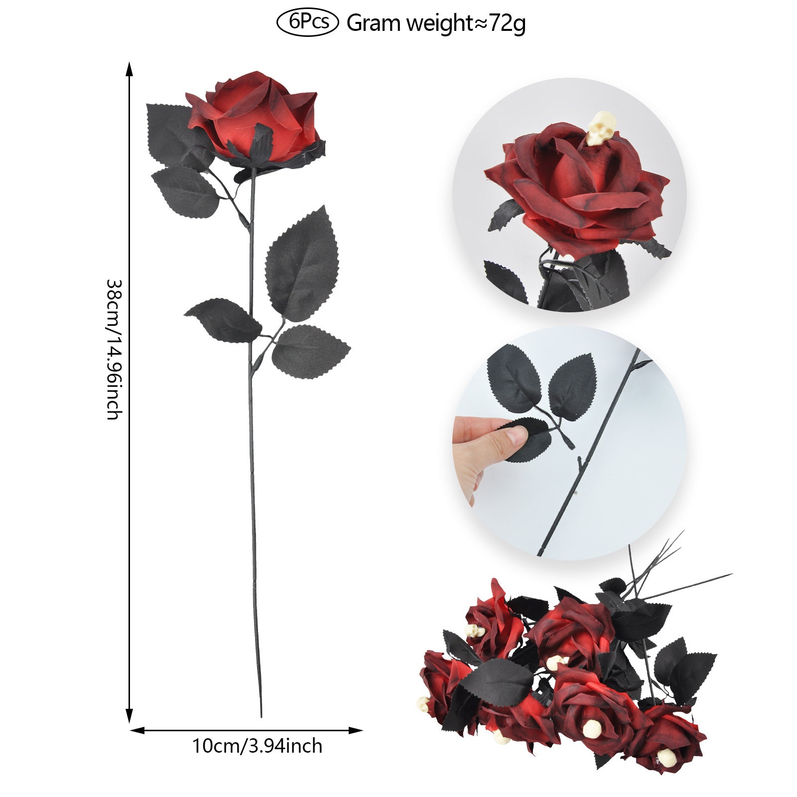 Popular artificial bloody rose bouquet with eyeball, fake rose for Halloween party and home decoration