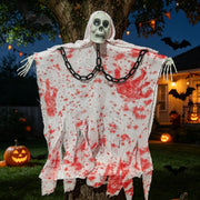 Halloween Decoration Hanging Ghost White Ghost Foldable Chain Skeleton Ornament Haunted House Door Decor Horror Hanging Prop