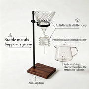 Spiral Cooling Pour-Over Coffee Filter Holder, Ins-Style Americano Dripper Stand with Spiral Chilling Design