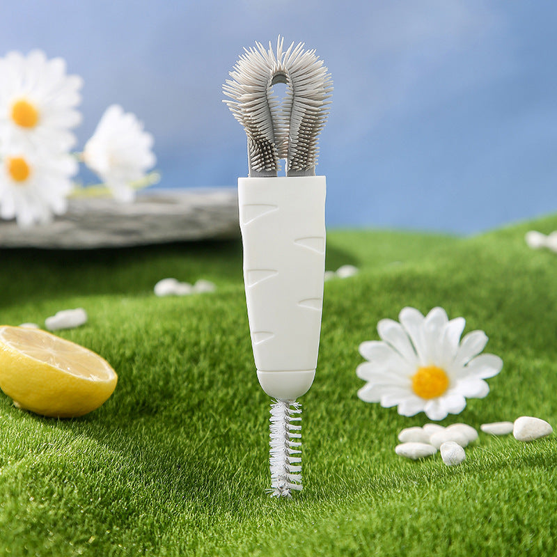 3 In 1 Cup Cover Brush Cleaning Brush Lunch Box Groove Gap Cleaning Brush Milk Bottle Nipple Vacuum Cup Cleaning Brush