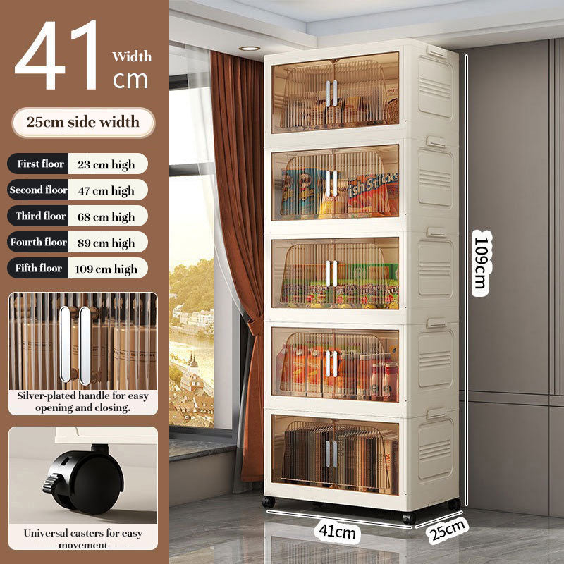 SALE — Folding Storage Cabinet with Wheels, 3/4 Tier Stackable Wardrobe Closet Organizer