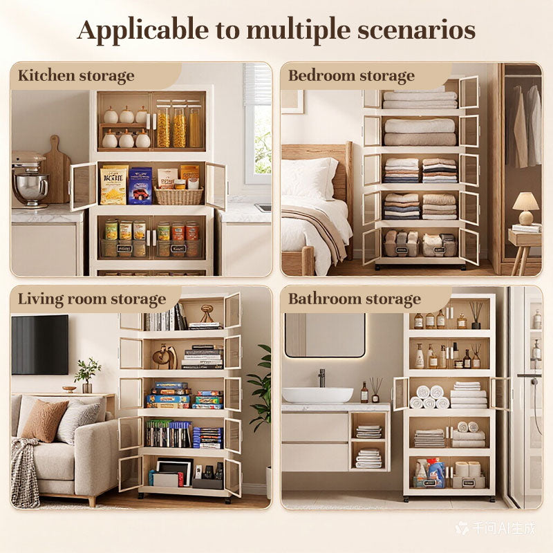 SALE — Folding Storage Cabinet with Wheels, 3/4 Tier Stackable Wardrobe Closet Organizer